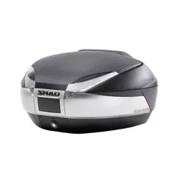 TOP CASE SHAD SH48 TITANIUM 48L WITH PLATE (CAPACITY 2 FULL-FACE HELMET) (L61XH31XP46CM) WITH COVER + DOUBLE BACKREST (D0B48406R)