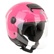 CHILDREN'S HELMET OPEN-FACE TUCANO EL'KID SINGLE VISOR SOLID COLOUR PINK GLOSS SIZE SINGLE YS A YL (49 A 54 cm - INCLUDED 3 INNER OF HELMET) (ECE 22.06)