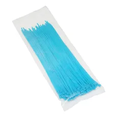 COLLIER DE SERRAGE NYLON TYPE RILSAN 2,5x200mm BLEU FLUO (VENDU PAR 100) -P2R