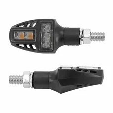 CLIGNOTANT UNIVERSEL REPLAY T COMPACT 5 LEDS AVEC FONCTION FEU DE POSITION ET FEU STOP TRANSPARENT/NOIR (L 56mm / H 27mm / L 23mm) (HOMOLOGUE CE) (PAIRE)