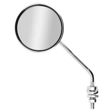 BICYCLE MIRROR LEFT OR RIGHT NEWTON ROUND STEEL CHROME-PLATED MOUNTING KIT CLAMP STEM 190 mm ADJUSTABLE 22.2 mm (MIROIR DIAMETER 75 mm)