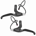 LEVIER DE FREIN VAE / E-BIKE ALU NOIR/ARGENT (LONGUEUR CABLE 300 mm) (PAIRE) -P2R