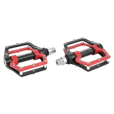 PEDAL MTB/BMX NEWTON ALUMINIUM BLACK/RED 9/16" TO BEARING WATERPROOF WITH PICOTS SILVER (PAIR)