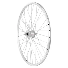 TREKKING WHEEL BRAKE SHOE 700 X 19 - 28" MACH1 ER10 SILVER FRONT SHIMANO SILVER DYNAMO 6 VOLT-3W (LIGHT FRONT) RIM 19C 36 SPOKES AXLE PLEIN WITH ECROUS