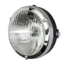 PHARE/PROJECTEUR CYCLO ADAPTABLE PEUGEOT 103 ROND DIAM 103mm NOIR (P26s + TEMOIN) -HOMOLOGUE- -SELECTION P2R