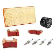 KIT ENTRETIEN MOTO ADAPTABLE BMW S 1000 XR 2020> PLAQUETTE METAL FRITTE (PACK 9 PIECES) -SELECTION P2R PREMIUM