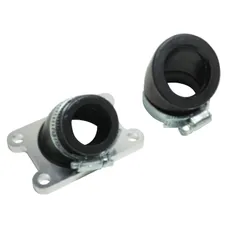 INTAKE MANIFOLD 50CC GEARED MOTORCYCLE REPLAY FLEXIBLE FOR MINARELLI 50 AM6/MBK 50 X-POWER/YAMAHA 50 TZR/PEUGEOT 50 XPS/RIEJU 50 RS1, SMX (PWK AND DELLORTO, DIAMETER INNER 24 + 32 mm, WITH 2 MANCHONS)