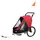 REMORQUE VELO ENFANT - POUSSETTE COUVERTE 2 PLACES EN ALU MAXI 36Kg COLORI ROUGE AVEC ROUES 20" -FIXATION AXE DE ROUE - LIVRE AVEC ROUE AVANT ET POIGNEE FREIN - PLIABLE SANS OUTIL - L0.80m x l0.70m