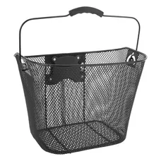 FRONT BASKET STEEL NID ABEILLE NEWTON FOR E-BIKE CENTRE DISTANCE 78 mm BLACK MOUNTING KIT RAPIDE CLIPS RPD 31,8 mm 19L (LG35XL25XH25)