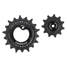 DERAILLEUR JOCKEY WHEEL AOPW TRIPEAK 11-18 TEETH CERAMIC 12/11X2-SPEED SHIMANO GRX RX810/815/820 BLACK (SET OF 2) (WARRANTY 4 YEARS)