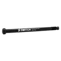 AXE TRAVERSANT / BLOCAGE ROUE ARRIERE SWITCH FILETAGE M12 x 1.0 mm SYNTACE 12 x 142 NOIR (172 mm HORS BUTEE DONT FILETAGE 18 mm - AVEC CLE CHC POUR DEMONTAGE)