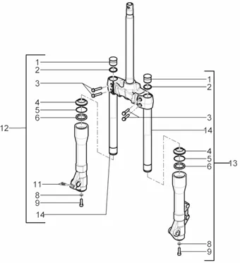 Composants de la fourche (Kayaba)