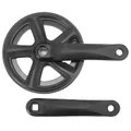 CITY CRANKSET/MTB PROWHEEL MANIVELLES ALUMINIUM BLACK 160 mm 38D. DOUBLE FLASQUE CHAIN 2.38 (3/32") (HOUSING 117,5 mm)