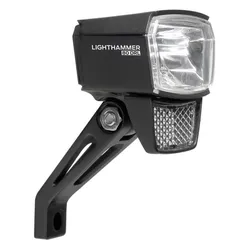 BICYCLE LIGHT E-BIKE FRONT ON FORK TRELOCK LS 830-T LIGTHAMMER 6/12-SPEED 80LUX BLACK - FOR VOIR TO 100 M AND VISIBLE TO 5,5 KM -HOMOLOGATION STVZO