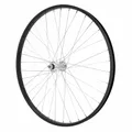 MTB WHEEL BRAKE SHOE 26" M110 FRONT BLACK HUB SILVER ALUMINIUM AXLE PLEIN (SOLD WITH NUT 9X100) RIM 21C