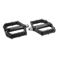 PEDAL MTB PLATEFORME DOWNHILL/BMX NEWTON BLACK TO BEARINGS ALUMINIUM CNC THREAD 9/16 WITH PICOTS SILVER REMOVABLE (PAIR) 120X108MM