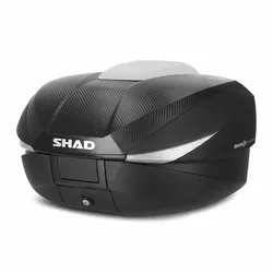 TOP CASE SHAD SH58X EXPANDABLE BLACK/CARBON 58L WITH PLATE (3 VOLUMES POSSIBLES 46/52/58L) CAPACITY 2 FULL-FACE HELMET (L61XH27XP48CM) (D0B58206)