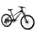 CONVENTIONAL BICYCLE MTB 24 LEADER FOX CAPITAN 2025 FILLE BLACK/WHITE 8-SPEED (SIZE CHILDREN'S 135 TO 145 cm) -MECANIQUE TO DISC