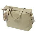 BICYCLE PANNIER SAC ORDINATEUR PORTABLE BASIL MANHATTAN WATERPROOF BEIGE RIGHT/LEFT 12L MOUNTING KIT HOOK ON (12X38X30CM) FERMETURE PLIANT ANTI-PLUIE