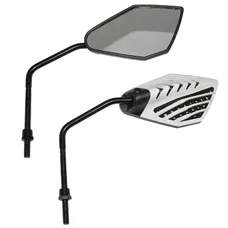 REAR-VIEW MIRROR SCOOTER REPLAY ARROW WHITE ROD BLACK DIAMETER 8 mm (PAIR) **