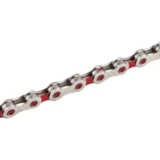 BICYCLE CHAIN 11-SPEED ROAD/MTB NEWTON KMC SILVER/RED 116 LINKS COMPATIBLE SHIMANO/SRAM (SPECIAL OFFER)