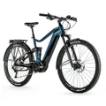 ELECTRIC BICYCLE/E-BIKE TREKKING BIKE 29 LEADER FOX AXEN ALL SUSPENSION MEN'S BLUE MATTE 10-SPEED MID-DRIVE MOTOR PANASONIC GX ULTIMATE 36-SPEED 90NM BATTERY 20AH (FRAME 19,5" - H50CM - L - ADULT OF 178 cm TO 185 cm)