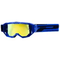 MASQUE/LUNETTES CROSS PROGRIP 3300 FL VISION GO MULTILAYERED BLEU MAT ECRAN MIROIR JAUNE ANTI-RAYURES/ANTI U.V./ANTI-BUEE (HOMOLOGUE CE-EN-N- AC-96025 REV.2)