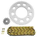 KIT CHAINE ADAPTABLE DERBI 50 SENDA DRD X-TREME 2002>2005, X-RACE 2004>2005, SM SM1 2000>2001 420 14x53 (DIAM COURONNE 105/125/8.5) (DEMULTIPLICATION ORIGINE) -AFAM