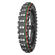 PNEU MOTO 19'' 100/90-19 MITAS CROSS TERRA FORCE-MX MH MEDIUM TO HARD REAR TT 57M NHS (BANDE ROUGE, VERT)