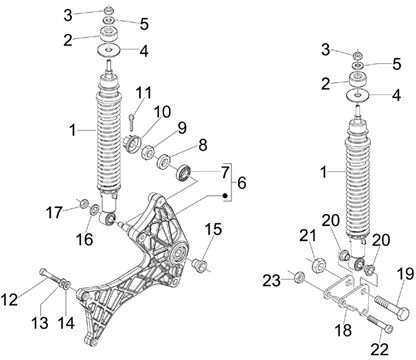 Suspension arrière - Amortisseur/s