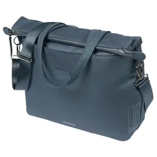 BICYCLE PANNIER SAC ORDINATEUR PORTABLE BASIL MANHATTAN WATERPROOF BLUE MARINE RIGHT/LEFT 12L MOUNTING KIT HOOK ON (12X38X30CM) FERMETURE PLIANT ANTI-PLUIE