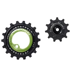 DERAILLEUR JOCKEY WHEEL AOPW TRIPEAK 11-18 TEETH CERAMIC 12/11X2-SPEED SHIMANO GRX RX810/815/820/825 GREEN (SET OF 2) (WARRANTY 4 YEARS)