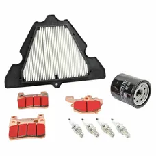 KIT ENTRETIEN MOTO ADAPTABLE KAWASAKI 1000 Z1000 2010>2020, Z1000 SX 2011>2019, NINJA 1000 SX 2020>2024 PLAQUETTE METAL FRITTE (PACK 9 PIECES) -SELECTION P2R PREMIUM