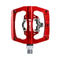 PEDAL GRAVEL/MTB PLATE SWITCH AUTOMATIQUE OR STANDARD ALUMINIUM CNC RED 90 X 90 mm (COMPATIBLE SHIMANO SPD) (PAIR)