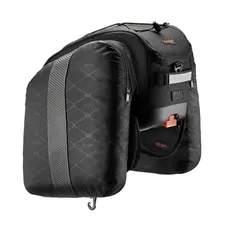 DOUBLE BICYCLE PANNIER/TRUNKBAG IBERA COMMUTER BLACK 15L MOUNTING KIT REAR WITH PLAQUE SUPPLIED FOR ALL CARRIER (37X22X25CM)