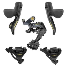 GROUPE/TRANSMISSION GRAVEL LTWOO 1X12-SPEED GRT SERIES DISC HYDRAULIC CARBON BLACK/OR (REAR DERAILLEUR - LEVIERS/MANETTES WITH ETRIERS FRONT AND REAR) (BOXED) -OIL MINERALE