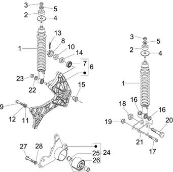 Suspension arrière - Amortisseur/s