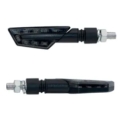 CLIGNOTANT MOTO TAAC FR07 9 LEDS FUME/NOIR (M8 / LONG 92mm / H 24mm) (PAIRE) QUALITE PREMIUM -HOMOLOGUE ECE