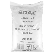 ABRASIF MICROBILLE DE VERRE 100-300 MICRONS POUR CABINE DE SABLAGE (SAC 20 Kg) (SABLEUSE)