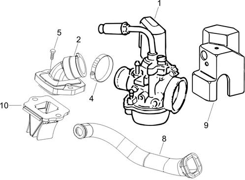 Carburateur complet - Raccord d'admission