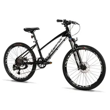 CONVENTIONAL BICYCLE MTB 24 LEADER FOX CAPITAN 2025 FILLE BLACK/WHITE 8-SPEED (SIZE CHILDREN'S 135 TO 145 cm) -MECANIQUE TO DISC