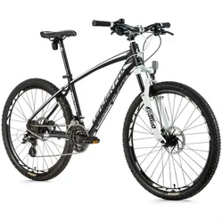 CONVENTIONAL BICYCLE MTB 26 LEADER FOX FACTOR BLACK MATTE/WHITE 7 V FRAME ALUMINIUM 20 INCHES (SIZE ADULT 180 TO 188 cm)