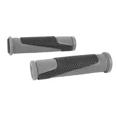GRIP MTB NEWTON BI-MATIERE GREY/BLACK L130MM (PAIR)