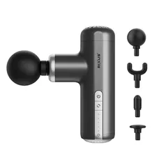 MINI PISTOLET DE MASSAGE RIXUS 4 TETES 1800 mAh 5V NOIR AUTONOMIE 1-6 HEURE (INCLUS CABLE USB-C) -RXMG01