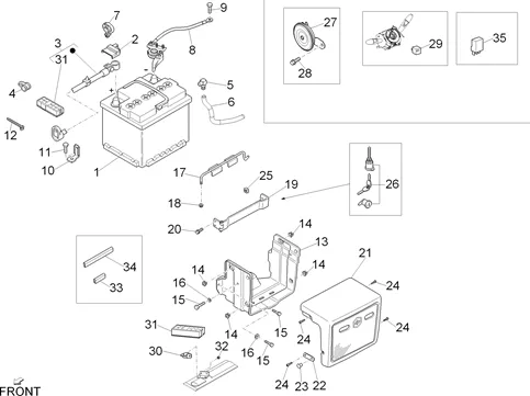 Relais - Batterie - Avertisseur sonore