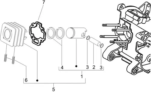 Groupe cylindre-piston-axe