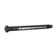AXE TRAVERSANT / BLOCAGE ROUE AVANT SWITCH FILETAGE M14 x 1.5 mm FOX 15 x 110 NOIR (155 mm HORS BUTEE DONT FILETAGE 16 mm - AVEC CLE CHC POUR DEMONTAGE)