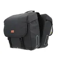 DOUBLE BICYCLE PANNIER HAPO.G 2X13,5L BLACK (35X34X13CM) - MOUNTING KIT SANGLES REGLABLES AND VELCROS ON CARRIER