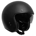 OPEN-FACE HELMET CUSTOM ADX AJ400 MATTE BLACK XL SINGLE VISOR SOLAIRE + CAP (ECE 22.06)