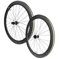 ROUES ROAD DISC 700 MICHE SWR EVO 50 CENTERLOCK CARBON BLACK CASSETTE SHIMANO HG 12-SPEED THRU AXLE 12/100 AND 12/142 (PAIR) - TUBELESS READY